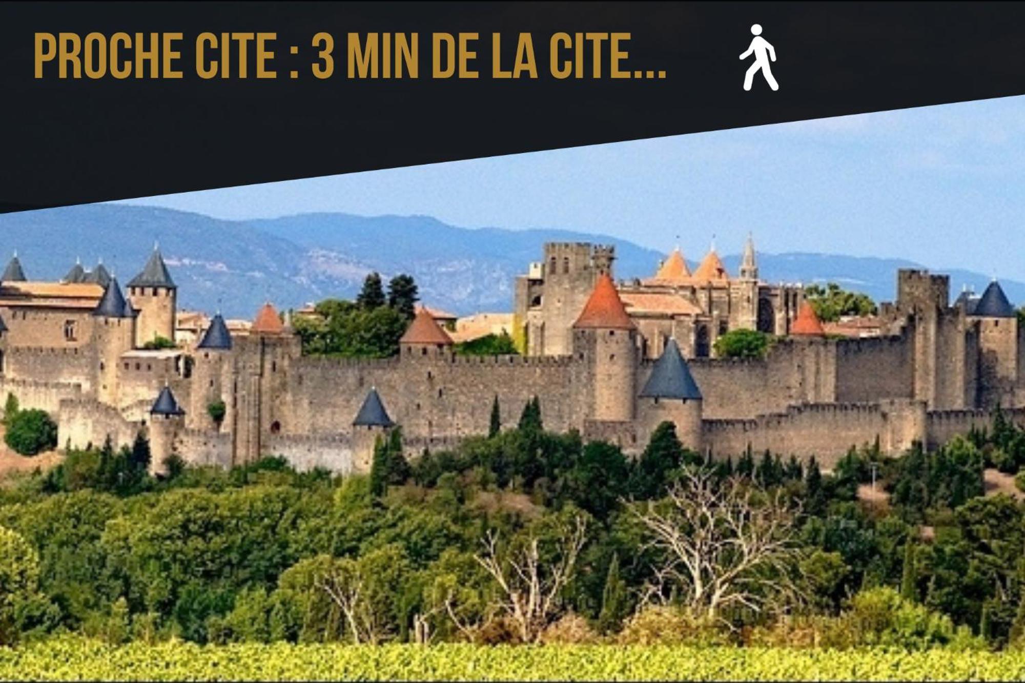 L'Or Vert, Castle View, Private Parking, Air Conditioner, Netflix, 160M From Medieval Town Carcassone Kültér fotó